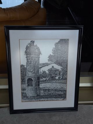 Grabado blanco y negro antiguo