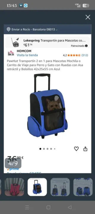 Transportín para mascotas con ruedas