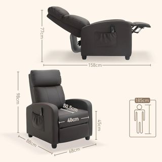 Sillón de Masaje Reclinable Marrón para arreglar