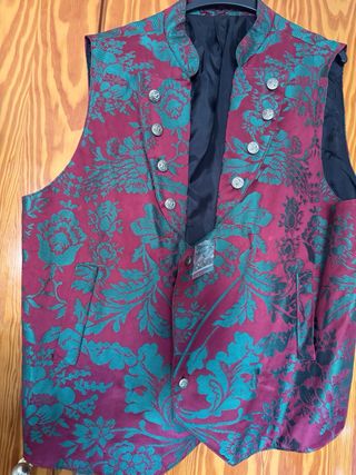 Chaleco Fallero Bordado Burdeos y Verde