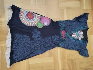 Vestido Desigual Azul Multicolor