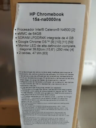 HP Chromebook 15a-na0000ns Plata