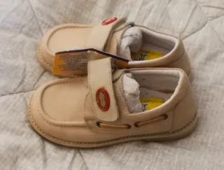 Zapatos niño velcro marrón talla 28