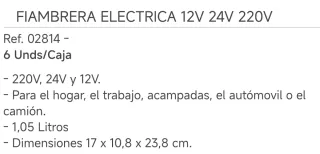 Fiambrera Eléctrica Innovate 12V/24V-220V