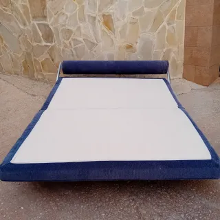 Sofá Cama Azul y Multicolor
