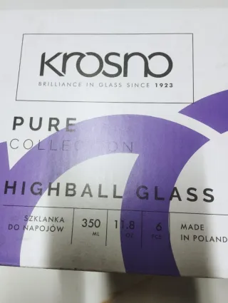 Set 6 Bicchieri grandi Krosno - Pure ! Nuovo!