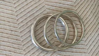 3 Brazaletes Aros Plateados