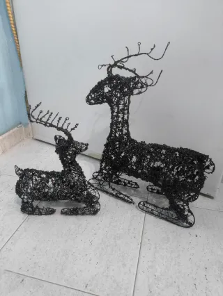 Decoración Navideña Renos Metal Negro