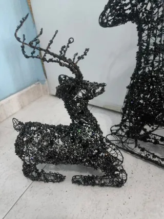 Decoración Navideña Renos Metal Negro