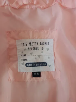 Abrigo bebé niña rosa 6-9 meses