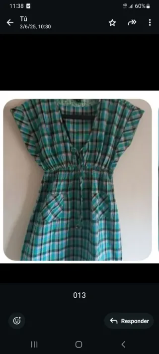 Vestido Volcom cuadros verde y multicolor