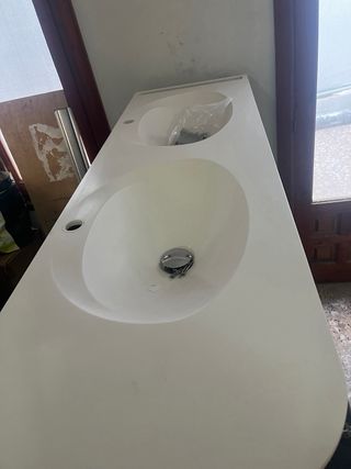 Lavabo doble encimera mate negro brillo