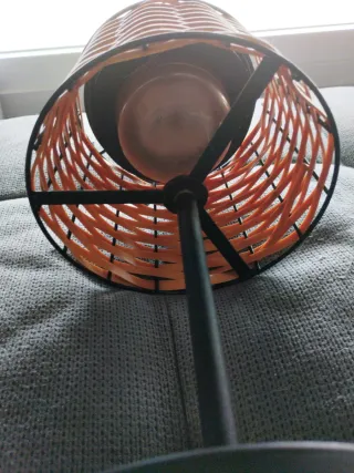 Lámpara Solar LED Exterior Mimbre Naranja