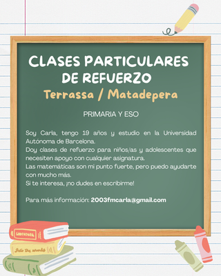 Clases particulares de refuerzo en Terrassa
