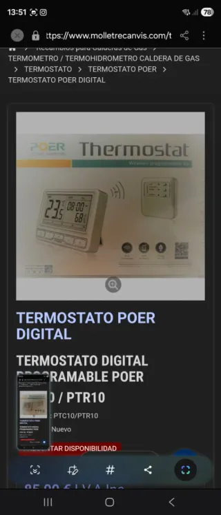 POER Termostato Inalámbrico Programable