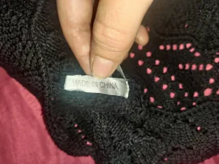 Maglia nera traforata Boho cotone viscosa