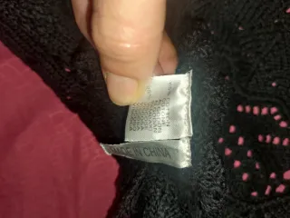 Maglia nera traforata Boho cotone viscosa