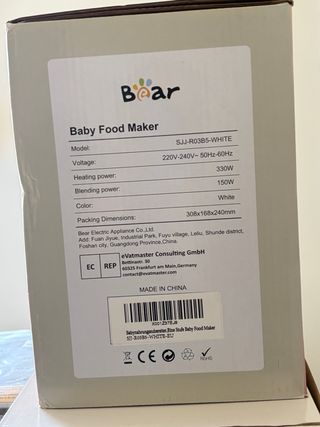 Robot Cocina Bebé Bear Batidora Multifunción