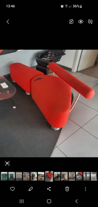 Sofá Italiano Retro Rojo