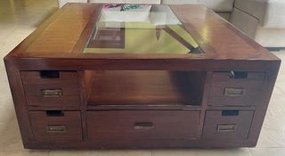 Mesa de centro madera y cristal