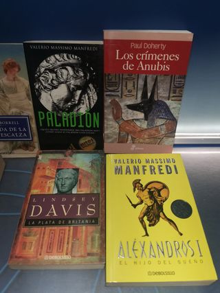 Novela histórica, 9 libros, Paladión, La gran plaga, Soldado de arete y mas