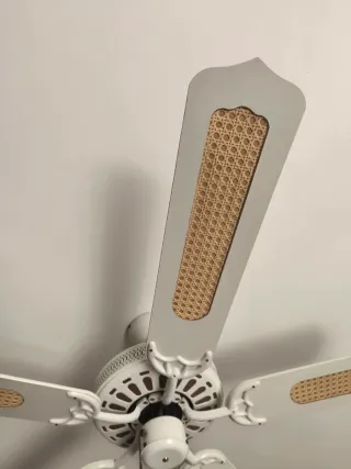 Ventilador de techo madera y ratán