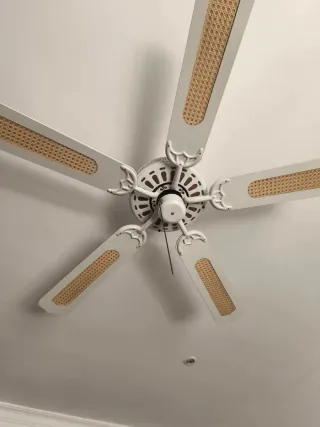 Ventilador de techo madera y ratán