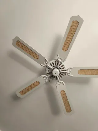 Ventilador de techo madera y ratán