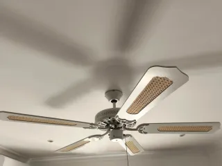 Ventilador de techo madera y ratán
