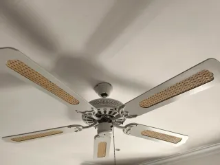 Ventilador de techo madera y ratán