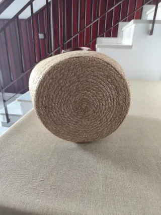 Cesta decorativa fibras naturales con asas