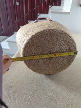 Cesta decorativa fibras naturales con asas
