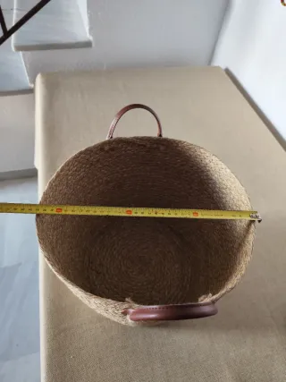 Cesta decorativa fibras naturales con asas