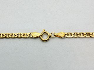 Cadena Barbada de oro de 18k, 7.26 g, 50.5 cm.