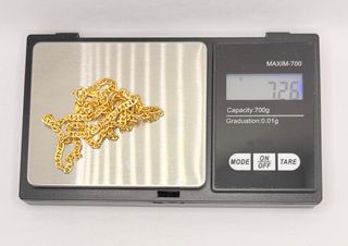 Cadena Barbada de oro de 18k, 7.26 g, 50.5 cm.