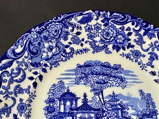 🇪🇸 Pickman Plato Postre Azul y Blanco