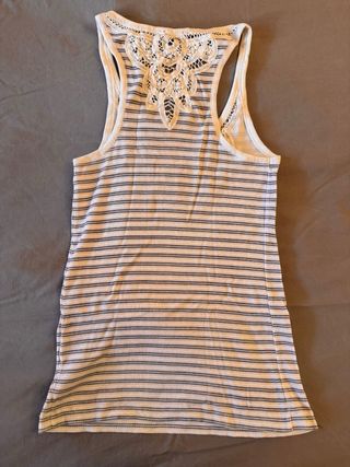 Polo Ralph Lauren Camiseta Rayas Encaje Mujer