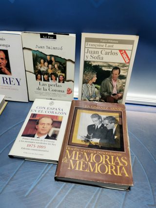 lote 9 libros sobre EL REY, memorias de memoria y mas
