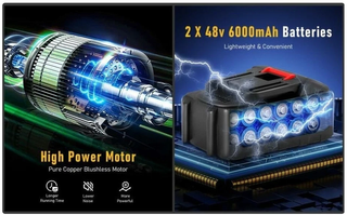 Decespugliatore Tagliaerba con Ruote + 2 Batterie