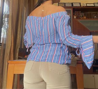 Maglia Atmosphere S righe scollata