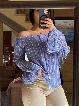 Maglia Atmosphere S righe scollata