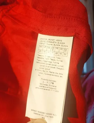 Blazer rojo Marina Rinaldi