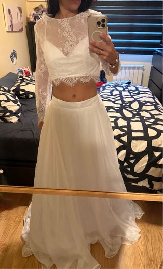 Vestido Novia Bohemio Blanco Encaje