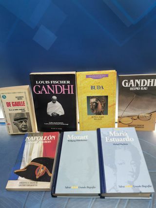 7 libros, biografías, Mozart, Napoleón, Gandhi, María estuardo y mas
