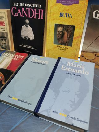 7 libros, biografías, Mozart, Napoleón, Gandhi, María estuardo y mas