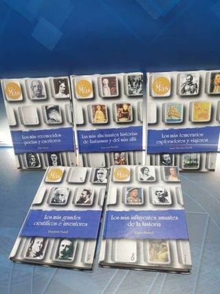 5 tomos, libros LOS MAS, tapa dura