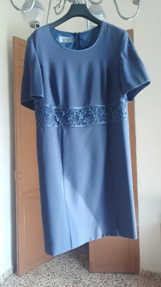 Vestido y chaqueta ceremonia azul