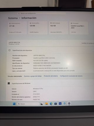 Portátil Lenovo Gris/Plateado