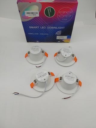 4 x Foco empotrable LED Bluetooth, regulable 10W RGBW Foco empotrable LED Techo APP con mando a distancia Blanco cálido Blanco f