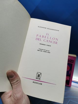 libros, EL PABELLÓN DE CÁNCER. ALEXANDR SOLZHENITSYN. 2 TOMOS. AGUILAR